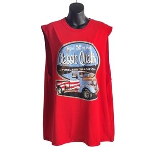 Celebrate Patriotic Motorcycle Shirt  Men's Red Sleeveless Crewneck Size XL